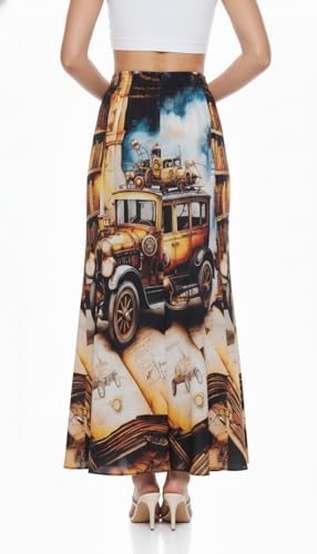 Image of VAGISHA Women's 4-Metre Flared Long Skirt | Skirts for Women Long Length | Long Skirts for Girls | Ethnic & Boho Printed Wear with Elastic Waist | Perfect for Party, Festive & Casual Look