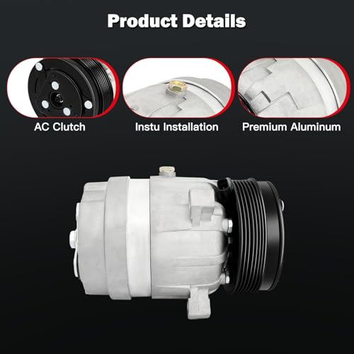 Image of Air Conditioning Compressor for Buick LeSabre Park Avenue Riviera 3.8L | 1996-2005 Replaces AC Compressor for Car 57994 Powerful Cooling Quiet Operation