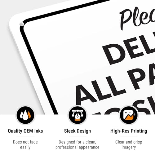 Image of Package Delivery Sign, Delivery Instructions Deliver All Package to Side Door Sign, 10x14 Inches, Rust Free .040 Aluminum, Fade Resistant, Made in USA