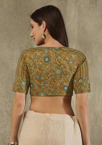 Image of Yellow Cotton Ajrakh Printed Blouse MD-0028-YLLW