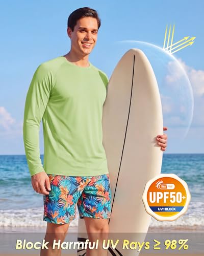 Image of Boladeci Men's UPF 50+ Sun Protection UV SPF Shirts Long Sleeve Lightweight Quick Dry Swim T-Shirts Rash Guard