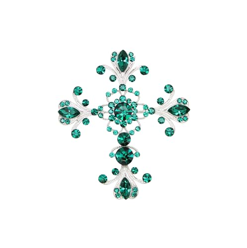 Image of Faship Gorgeous Rhinestone Crystal Cross Crucifix Pin Brooch