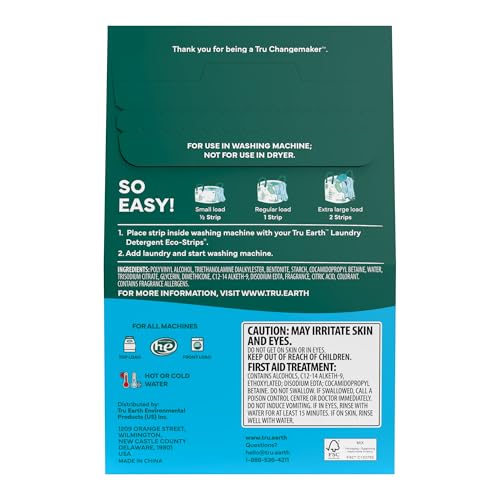 Image of Tru Earth Fabric Softener Sheets for Washing Machine | Alternative to Fabric Softener Liquid and Pods | 80 Sheets | Fragrance-Free