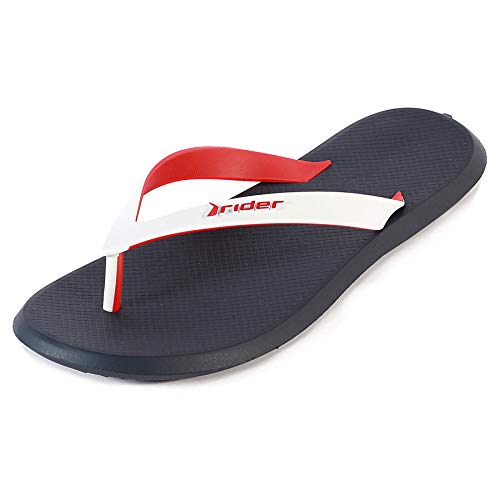 Rider Men's R1 Plastic Slip On Flip Flop White/Navy-Navy-11 Size 11