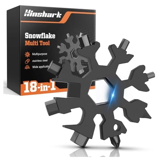 Hinshark Regalo Uomo, 18-in-1 Multi-Tool Snowflake Multiuso Gadget Utili, Idee Regalo Uomo Regali per Papà, Regali Uomo Natale Originali, Regalo Festa del Papà, Idee Regalo Natale Uomo(Nero)