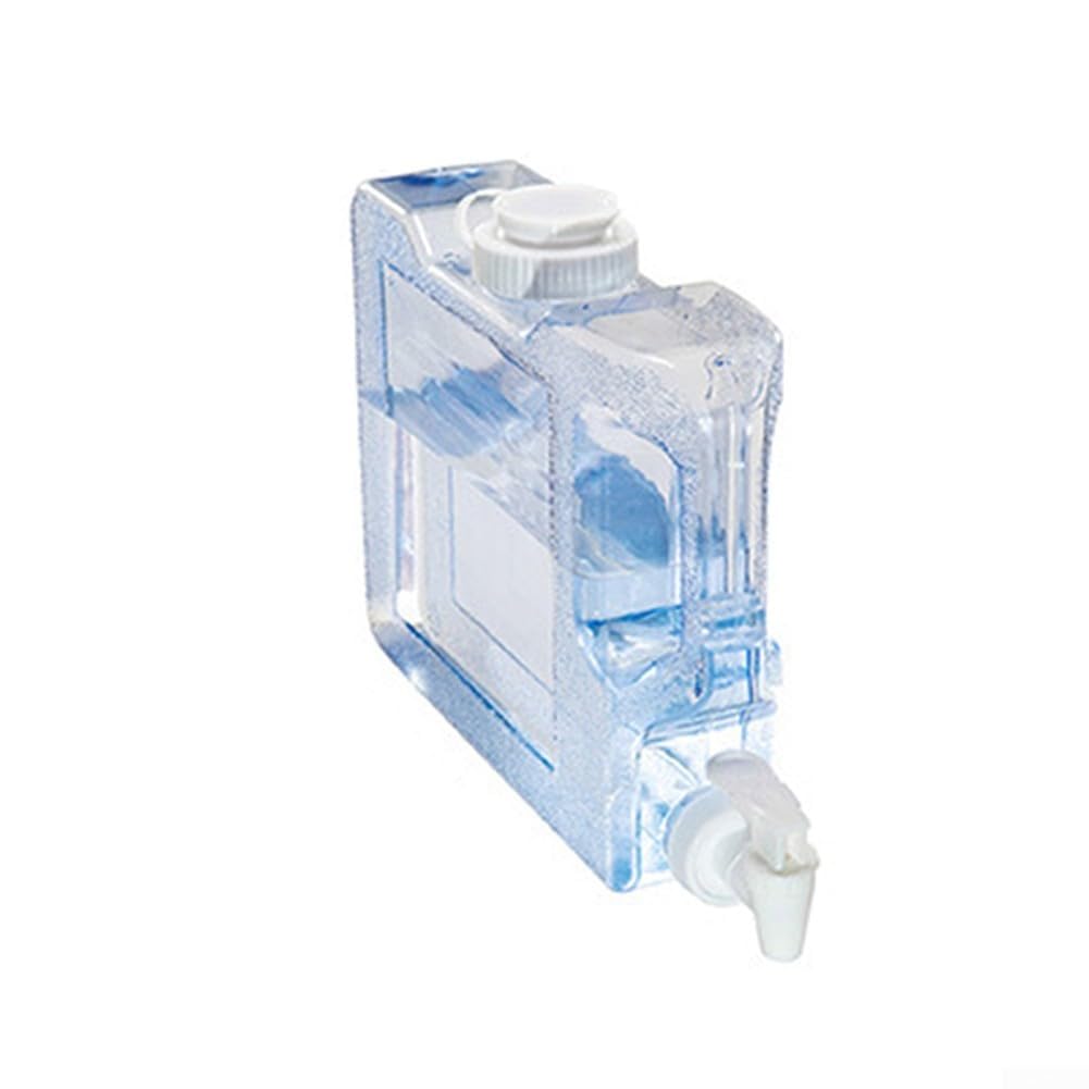 Dispensador de agua de plástico reutilizable de 37 5 litros con práctico grifo y asa, diseño delgado que ahorra espacio para uso en refrigerador y fácil vertido (3 L)