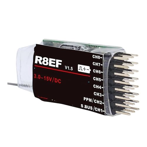 Receptor de 8CH R8EF 2,4G para coche RC compatible con transmisor T8FB y T8S