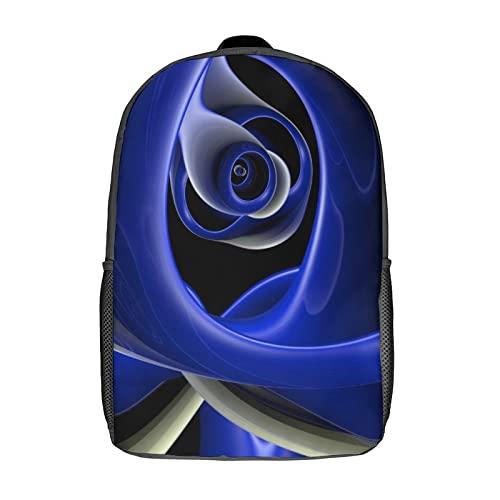 Sac à dos scolaire 17 pouces bleu imprimé 3D pour adolescents filles et garçons