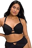zarte Spitze Ulla Popken Damen große Größen Übergrößen Plus Size Bügel-BH, Softschale, Spitze, Vorderverschluss schwarz 105D 807463100-105D