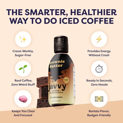Image of Javvy Cold Brew Coffee Concentrate Instant Coffee, Cookies, 3 Pack | 100% Real Coffee, 0g Sugar, No Artificial Flavors, 60-80mg Caffeine per Serving, Gluten Free, Makes Hot or Iced Coffee