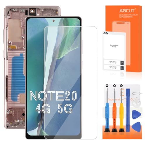 INCELL for Samsung Galaxy Note20 4G 5G Screen Replacement for Samsung Note 20 5G LCD Display N980 SM-N981U SM-N981W LCD Digitizer Touch Screen Assembly Gold with Frame