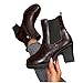 Women High Heel Fashion Ankle Boot Retro Chunky Heel Ankle Round Toe Boots Fall Booties with Side Zipper