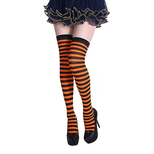 NAUZE 2 works Halloween Striped Stockings Over knee Stocking High Socks Knit Halloween Costume Party Clothing Accessories for Halloween Christmas - Image 3
