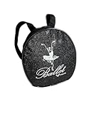 Mochila/Bolsa Infanto-juvenil em Sarja Preta Glitter Meninas Ballet Porta Sapatilhas/Acessórios para dança.