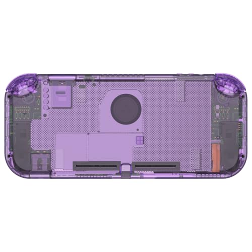 Image of eXtremeRate Crystal Clear Atomic Purple DIY Replacement Shell for Nintendo Switch Lite, NSL Handheld Controller Housing w /Screen Protector, Custom Case Cover for Nintendo Switch Lite - No Controller