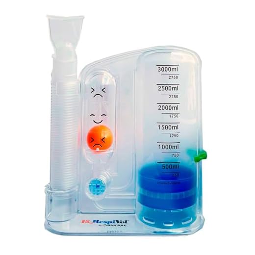 BC Respivol - Incentivador respiratorio 3000 ml - Ejercitador pulmonar con una bola para fisioterapia y entrenamiento respiratorio