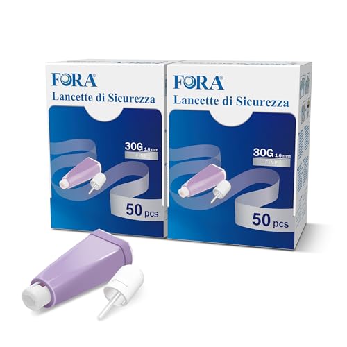 FORA Safety-Lanzetten 30G (1,6 Mm) – 100 Stück, Einmallanzetten Für Kapillare Blutentnahme