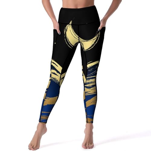 Legging de sport yoga taille haute Lune pour gym fitness et jogging taille S