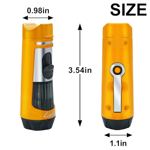 Encendedor de antorcha recargable de butano doble jet amarillo miniatura 5