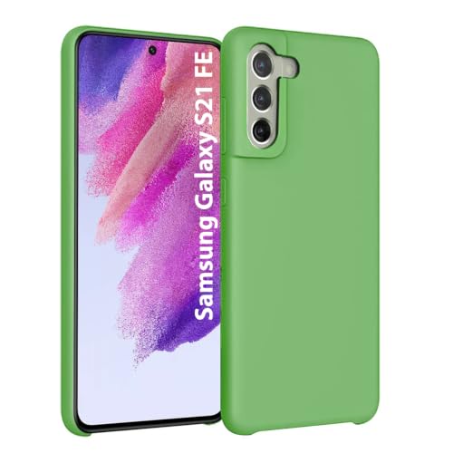 Image of LIRAMARK Liquid Silicone Soft Back Cover Case for Samsung Galaxy S21 FE 5G (Mint Green)
