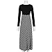 Dresses That Hide Belly Fat Long Sleeve Polka Dot Maxi Empire Waist Long Dress Spring Fashion 2024 Casual Summer Beach Sun Boho Plus Size Dresses Clothes Outfits Vestidos Casuales para Mujer Black M