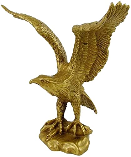 Scultura Decorazione della Casa Golden Eagle Aquila Bronzo Statua Aquila Creativa Ali Diffusione Statua in Ottone Potente Eagle Office Desktop Artigianato Decorazione Regalo Souvenir