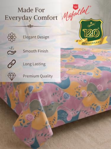 Image of Mafatlal 130 GSM Pearl Luxury Double Bed Sheet with 2 Matching Pillow Covers | 90 x 100 Inches | Elegant Printed Design | Soft Feel, Hassle-Free Wash, Long-Lasting Quality Bedding | Abstract Multi