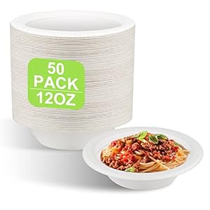 GREENESAGE 50 Stück Einweg-Papierschalen 340 ml