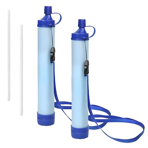 2 Pack Portable Water Filter, 0.01 Micron Filtration System for Camping and Hiking