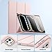 New Compatible with iPad Pro 13 inch Case M5 2025/M4 2024 with Built-in Pencil Holder, Kidopire for iPad Pro 13 Case with Hard Clear Back Shell, Support Pencil Pro & Pencil USB-C, Auto Wake/Sleep,Pink