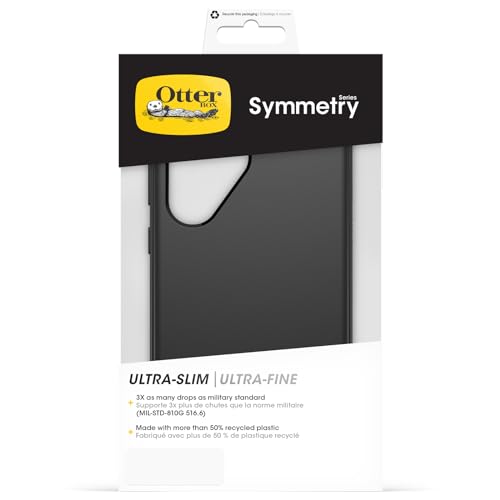 Image of OtterBox Symmetry Case for Samsung Galaxy S24 Ultra, Shockproof, Drop Proof, Protective Thin Case, 3X Tested to Military Standard, Black