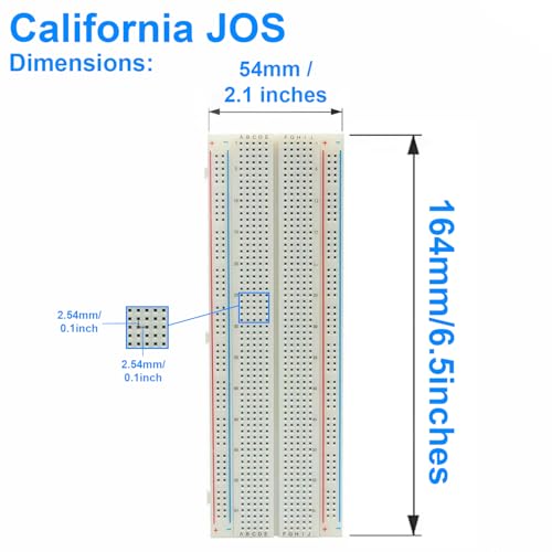 California JOS 1 PCS Breadboard 830 Point Solderless Prototype PCB Board Kit for Arduino Proto Shield Distribution Connecting Blocks - Image 3