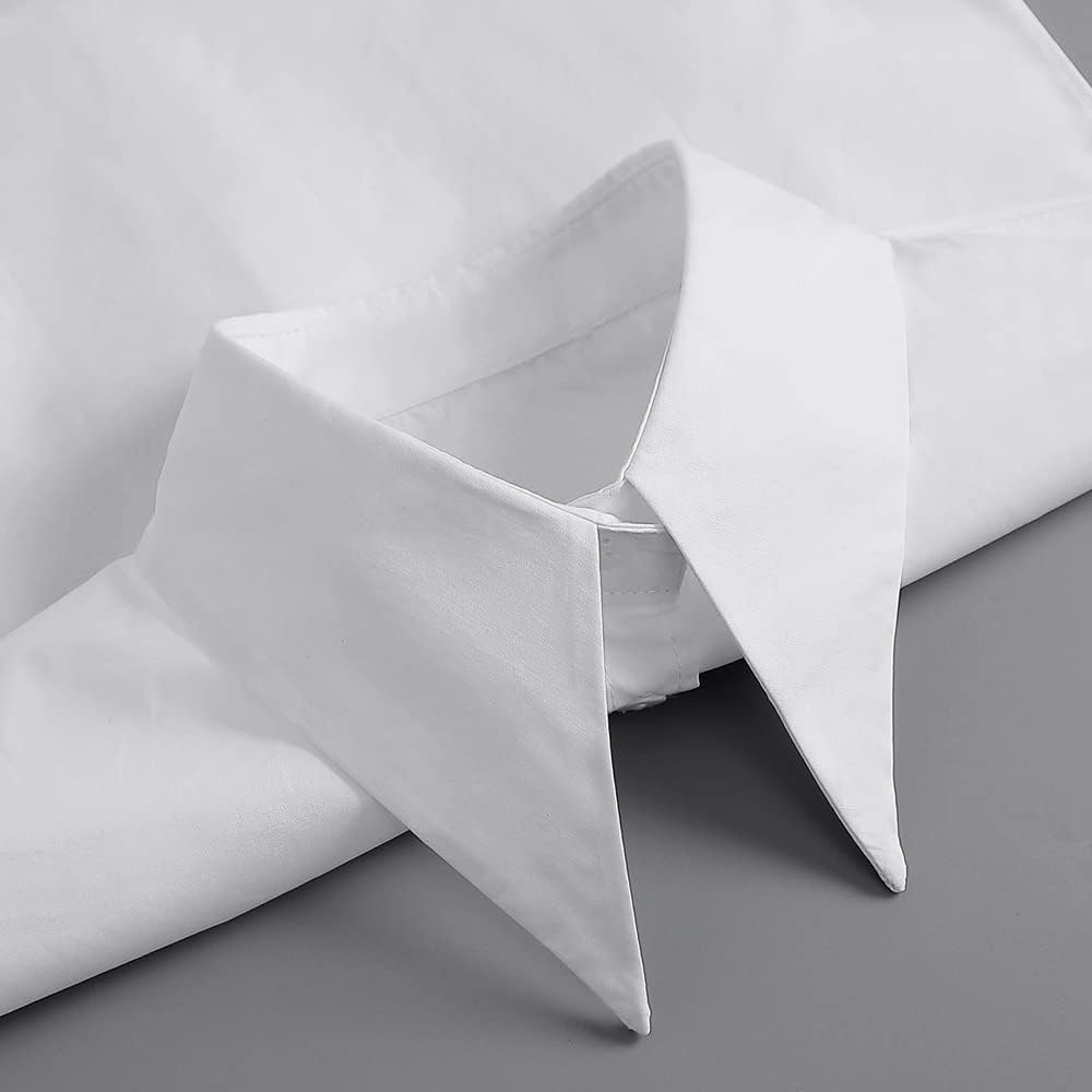 LoudSung Detachable Half Shirt Blouse False Collar Big Pointed Cotton Collar Elegant for Women Girls - Image 5