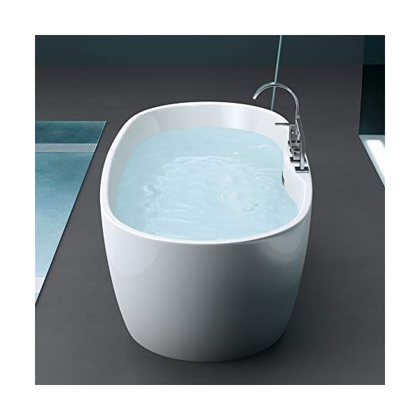 Mai & Mai Freistehende Badewanne Acryl Wanne Standbadewanne mit Armatur 170x80x60 cm V605 – Bild 5