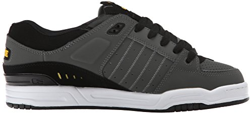 Image of Globe Mens Fusion Skate Shoes, Charcoal /Black /Yellow, 13 M US
