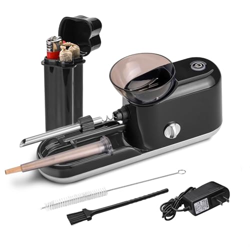 Upgraded Electric Pre Roll Machine,Cigarette Rolling Machine Automatic Cone Loader, Electric Pre Rolled Cones Filling Maker + 2-Hole King Size Pre-roll Cone Holder/Cigarette Case