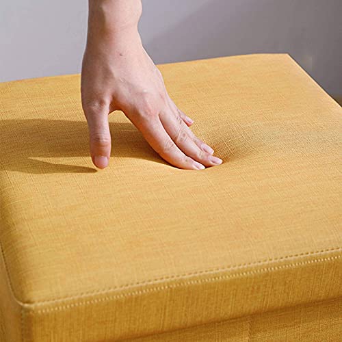 Repose-pieds pliant cube avec boîte de rangement en lin et tabouret siège gain de place - 6