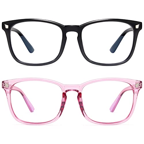 Livho Blue Light Blocking Glasses Women Men Fashion Lightweight Metal Wire Frames UV400 Computer Gaming Eyeglasses w/Case
