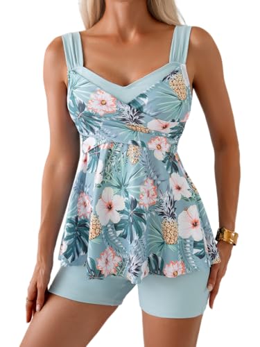 Best Swimsuits for Older Women With Shorts: 9 Flattering Picks for Confidence in 2026 4 B2prity Tankini Swimsuits for Women Tummy Control Two Piece Modest Bathing Suits Floral Skirt Top with Boyshorts