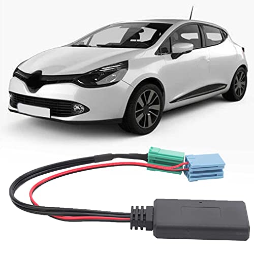 Tefola Module Bluetooth sans Fil Radio stéréo, Adaptateur Audio de Voiture Mini connecteur ISO 6 Broches 8 Broches Bluetooth 5.0 câble AUX pour Renault Clio pour...