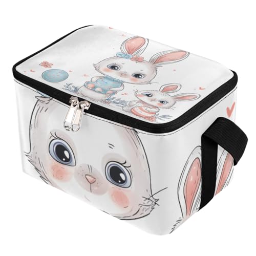 GzLeyigou Lunch Bags for Women Men 9 Cans,Rabbit Egg Hot & Cold Food Delivery Bag Insulated Grocery Bag Insulated Lunch Box Happy Easter Bunny Cooler Bag for Office Work Picnic Beach