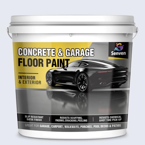Pintura para pisos SENVEN Concrete & Garage, Blanco, 1 Galón, Interior y Exterior, Acabado Satinado miniatura 1