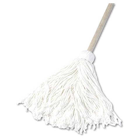 Unisan 116R Deck Mop, 48 Wooden Handle, 16oz Rayon Fiber Head, 6/pack Cover