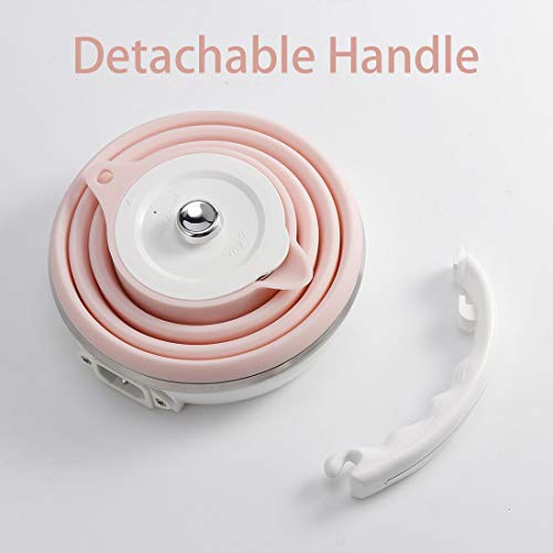 Image of Ultrathin Upgraded Food Grade Silicone Travel Foldable Electric Kettle Boil Dry Protection Portable with Dual Voltage and Separable Power Cord,555ML 110-220V US Plug