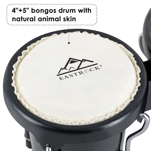 image for EASTROCK Bongo Drum 4” and 5” Bongos Set for Adults Kids Beginners