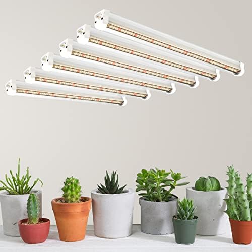 T5 LED Grow Lights, 306-Bulbs 5000K White Full Spectrum Plant Growing Lamp Bars for Indoor Plants Seedling Hydroponics, Daisy-Chain Design (6 x 10W, 300W Equivalent)