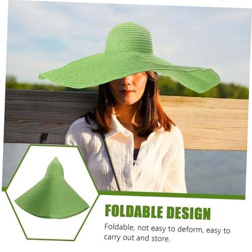 Chapeau de soleil vert pliable pour éviter les coups de soleil - 5