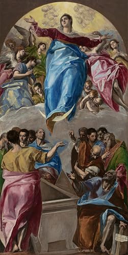Cuadro El Greco l'Assunzione della Vergine lienzo decorativo arte pared salón 60x90