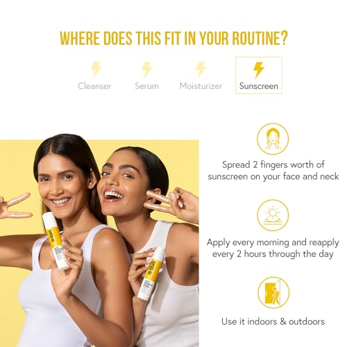 Image of Sunscreen SPF 50 PA+++ with Niacinamide & Pro-Ceramides | No white cast | Non-oily, lightweight, Non-comedogenic