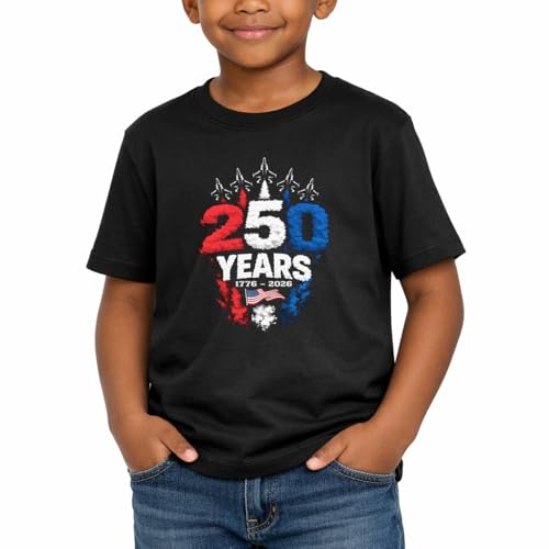 Image of Boys Constitution Day 250 Anniversary USA Shirt Independence Shirt 3-8T | for Kids Boys Girls Toddlers 3T-8T, 4th of July Dinos Flag Patriotic Tee, Independence Day